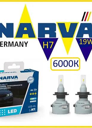 Комплект диодных led ламп narva h7 12v-24v 6000к rpa 19w