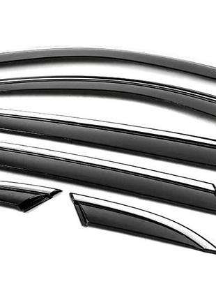 Дефлектори вікон (з хром молдингом) mg hs 2019- 6шт niken bmghs1823ws