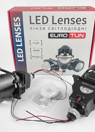 Автомобильные линзы eurotun bi led "3" 65w et-lpl-5058 (пара)