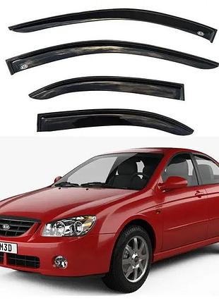 Дефлектори вікон вітровики для kia cerato 2003-2009 скотч 3m