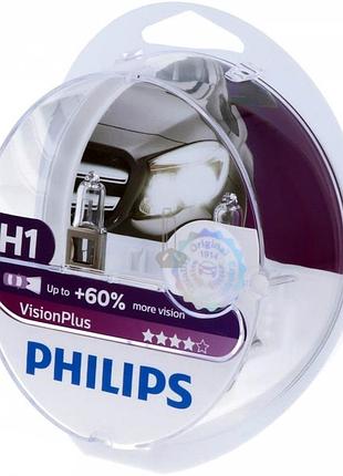 Лампа н1 12v 55 w philips vision plus +60% (2шт)