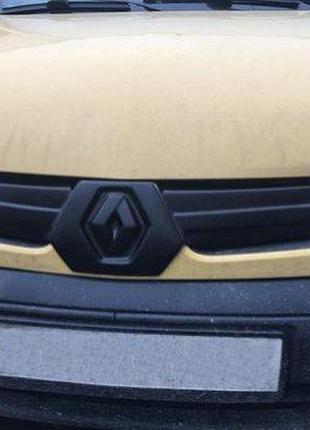 Зимняя накладка на решетку радиатора (матовая) renault kangoo 2003-2008 (верх). заглушка решетку радиатора