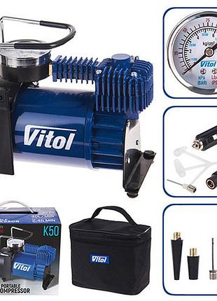 Компресор "vitol" 150psi/15amp/40 л/прикурювач (k-50)