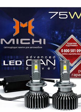 Светодиодная led лампа michi mi led н7 can 75w с обманкой радиатор с вентилятором