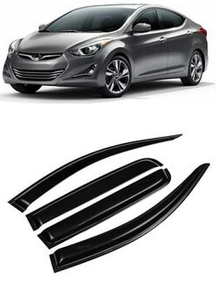 Дефлектори вікон вітровики для hyundai elantra (ad) 2015-2018 (скотч) anv