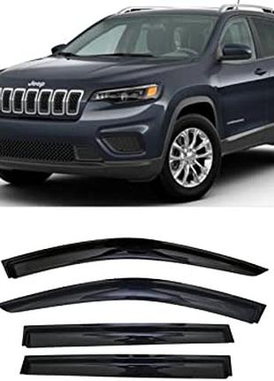 Дефлекторы окон, ветровики jeep cherokee (kl) 2013-2018 (скотч) acryl-auto