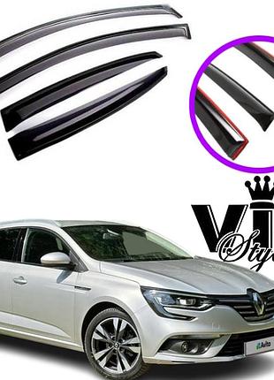 Дефлектори вікон вітровики renault megane iv універсал 2015 -> (скотч) vip tuning