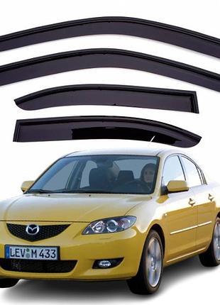 Дефлектори вікон вітровики для mazda 3 i седан 2003-2009 (скотч) vip