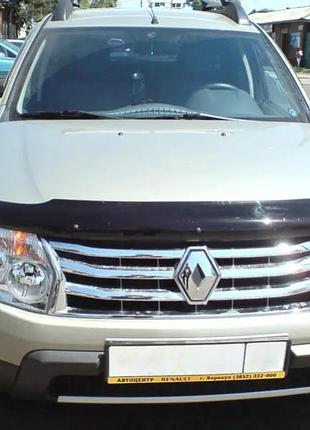 Дефлектор капота на dacia/renault duster 2010-2017 sim мухобойка на renault duster