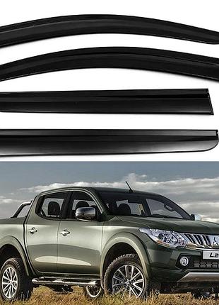 Дефлекторы окон ветровики для mitsubishi l 200 2015-2019 (скотч) sunplex