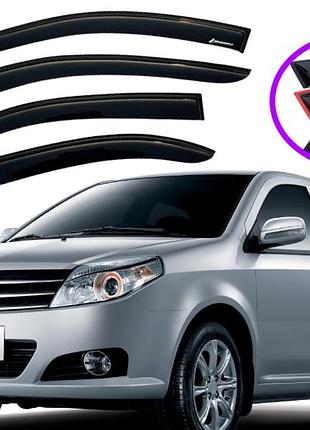 Дефлекторы окон ветровики для geely mk седан 2006-> (скотч) av-tuning