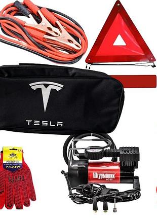 Набор автомобилиста с компрессором сумка-органайзер tesla