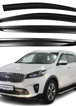 Дефлекторы окон ветровики для kia sorento 2014-2020 (скотч) vip tuning vt 52