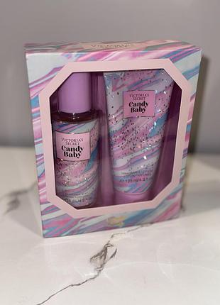 Подарунковий набір 🎀candy baby🎀спрей+лосьйон для тіла victoria’s secret