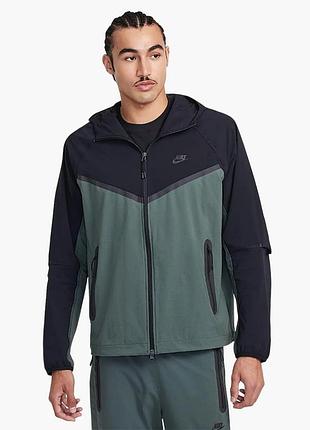 Ветровка мужская| nike tech woven black/green| hm7151-338