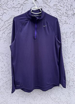 Nike dri-fit спортивна кофта лонгслів оригінал фіолетова 1/4 zip