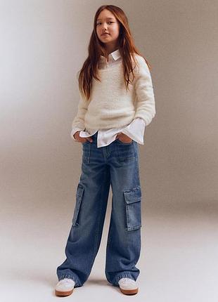 Джинси карго wide leg для дівчат від h&m