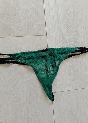 Зеленые трусики ажурные стринги кружевные бикини ann summers m м 10 38 46