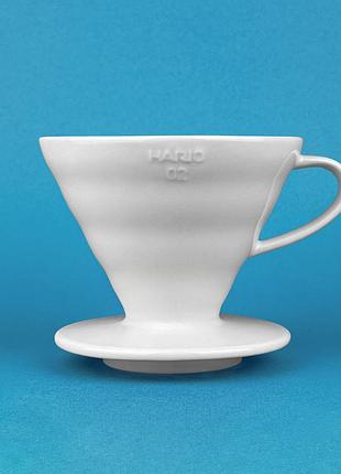 Пуровер hario v60 02 керамический на 1-4 чашки белый vdc-02w