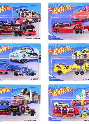 Машинка з трейлером hw "hot wheel" "truck" хот віл t-h708-1 6 видів