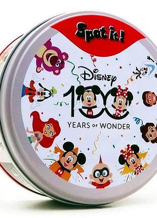 Настільна гра spot it! disney 100 years of wonder (доббль дісней 100 років чудес або dobble знайди це - червона) + укр
