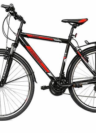 Велосипед дорожній 28" crosser gamma рама 21", 21 швидкість shimano tourney, алюміній, багажник