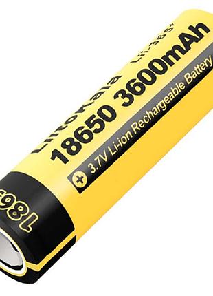 Акумулятор liitokala lii-36s+ 18650 / плоский контакт / без захисту / 10a / 3600mah / original