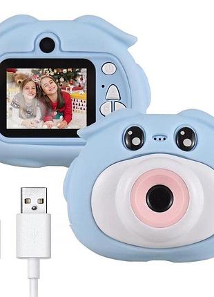 Дитячий фотоапарат "рожеве порося", 20 мп, usb-зарядка, d300 / дитячий фотоапарат