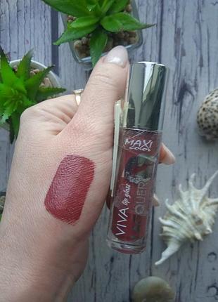 Жидкая глянцевая помада для губ maxi color viva lacquer lip gloss.