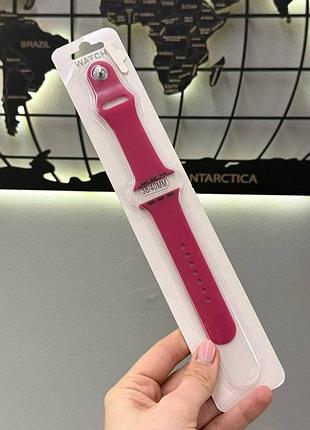 Ремінець apple watch 38/40/41mm,силікований ремінець для епл вотч 38/40/41 мм (колір: малиновий)