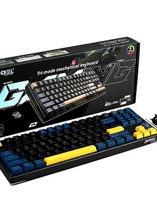 Беспроводная механическая клавиатура jedel wkl-102 88 клавиш черная с rgb подсветкой для пк и ноутбука bluetooth