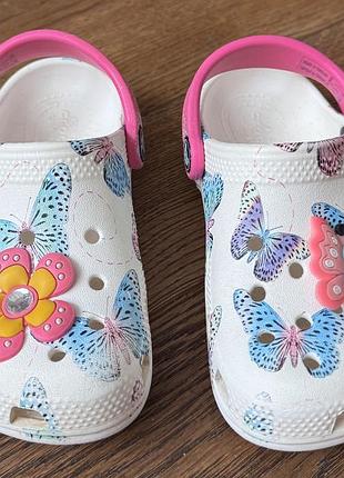 Crocs classic butterfly clog крокси для дівчинки р.26(c9) 16,5 см.