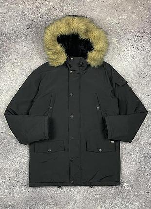 Зимня парка carhartt wip anchorage черного цвета размера m