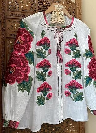 Праздничная женская блуза, принт вышиванка