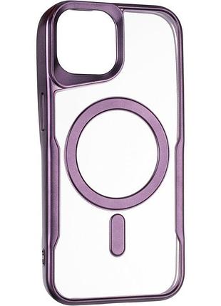 Чехол fiji metallic (magsafe) для apple iphone 13 pro противоударный бампер purple