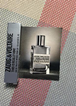 Пробник мужская туалетная вода zadig & voltaire this is really him!.