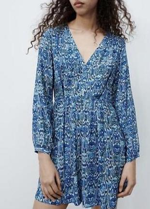 Платье с длинным рукавом вискоза zara