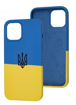 Чехол fiji ukraine для apple iphone 11 бампер с микрофиброй герб украины blue/yellow