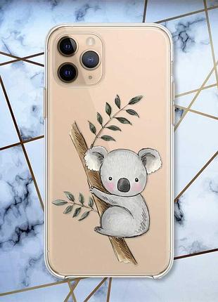 Прозрачный чехол на apple iphone 11 pro (5,8) :: коала (принт 132)