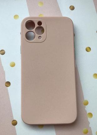 Силиконовый чехол с микрофиброй silicone case для iphone 11 pro (5,8) бежевый