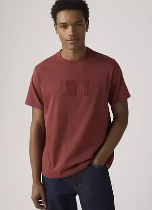 Футболка levi's 19685 serif russet brown grey
