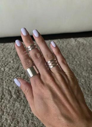 Тренд набор колец женских фаланговые кольца серебро3 фото