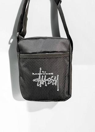 Барсетка чорна stussy сумка стусі барсетка маленька сумка через плече сумка спорт