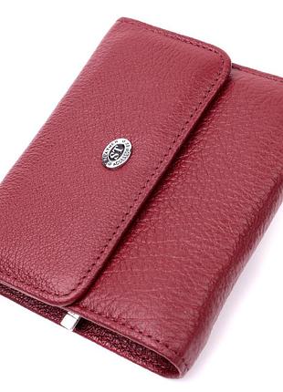 Кожаный женский кошелек с монетницей st leather 19480 бордовый