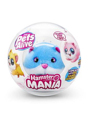 Интерактивная мягкая игрушка pets alive s1 – кумедный хомячок (голубой)