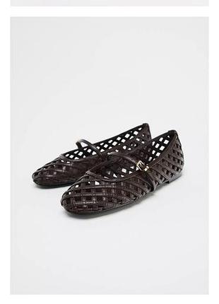 Балетки zara коричневі
