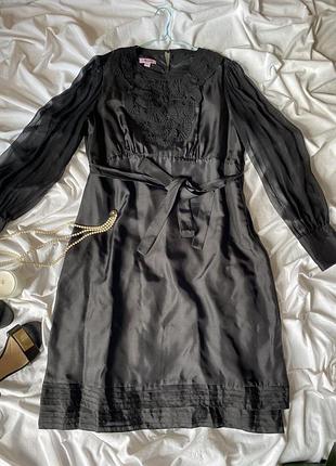 Елегантне чорне шовкове плаття monsoon uk16 euro44 л