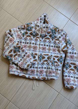 Тедді куртка pull n bear / кроп вкорочена курточка / фліска