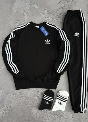 Лёгкий чёрный спортивный костюм adidas чорний спортивний костюм adidas костюм адідас