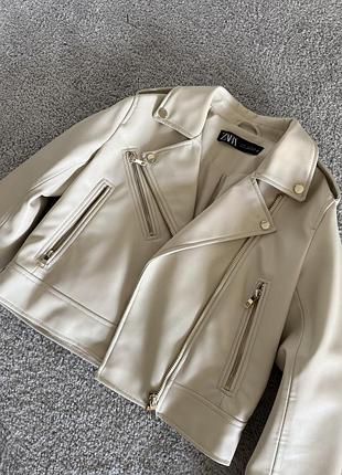 Шкіряна куртка zara, косуха